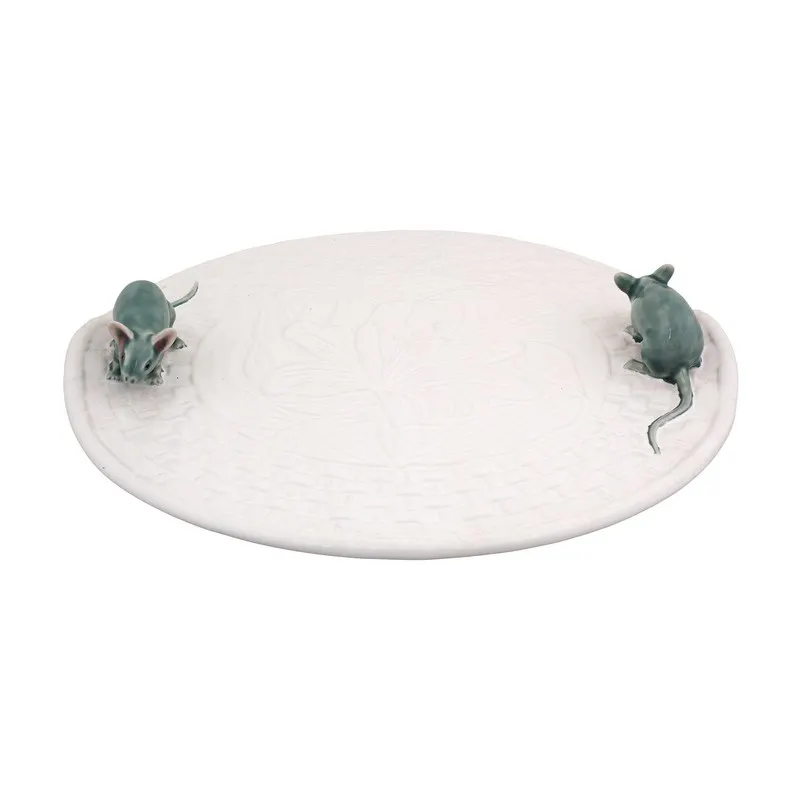 Bordallo Pinheiro – Plateau Fromage Blanc avec souris