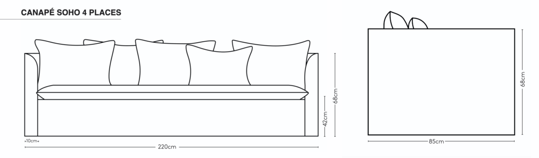 Canapé Soho 4 places &#8211; HAOMY