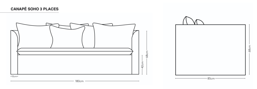 Canapé Soho 3 places &#8211; HAOMY