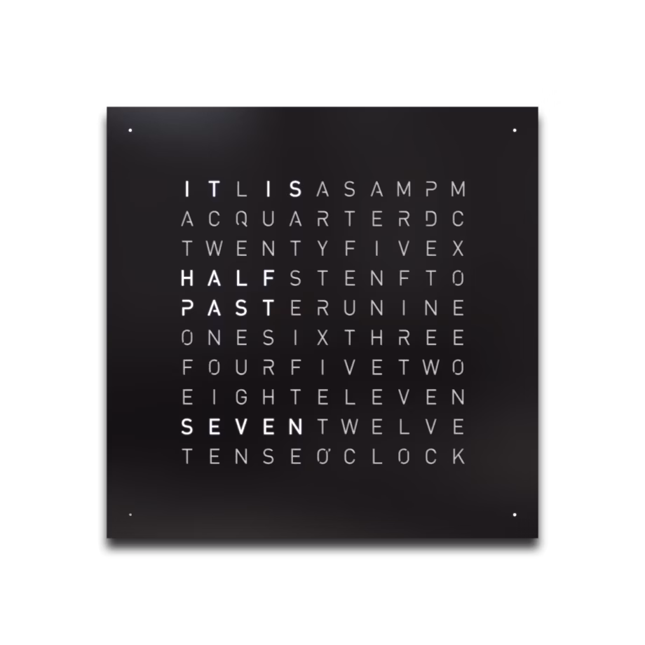 Horloge Earth 45 Cadre Blanc &#8211; Qlocktwo