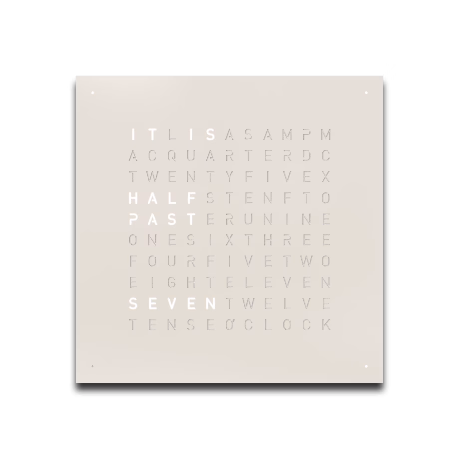 Horloge Earth 45 Cadre Blanc &#8211; Qlocktwo