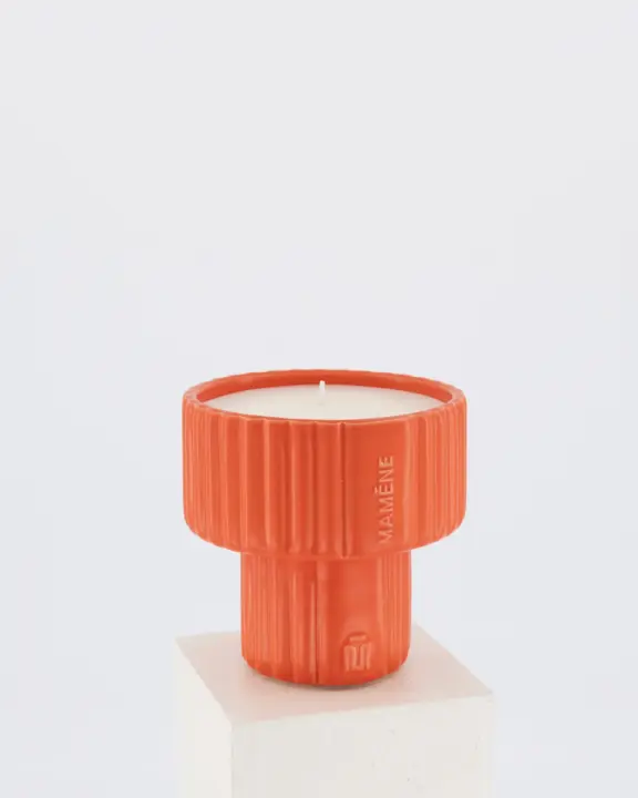 Bougie Podium Medium Orange Yvon – Mamene