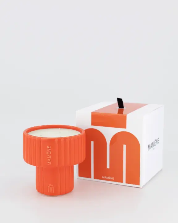 Bougie Podium Medium Orange Yvon – Mamene