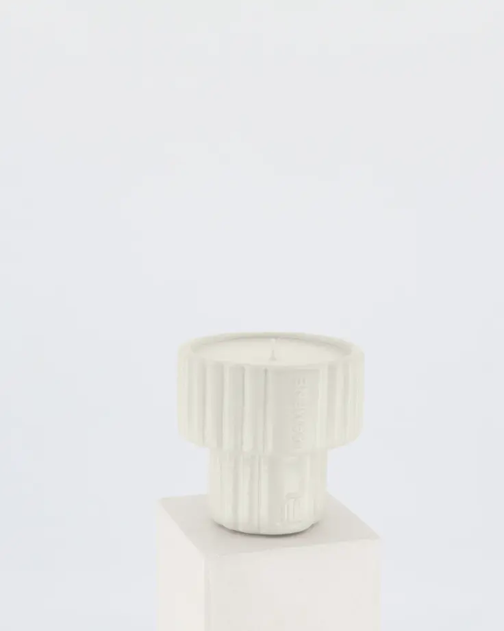 Bougie Podium Small Blanc Greige Nelson – Mamene