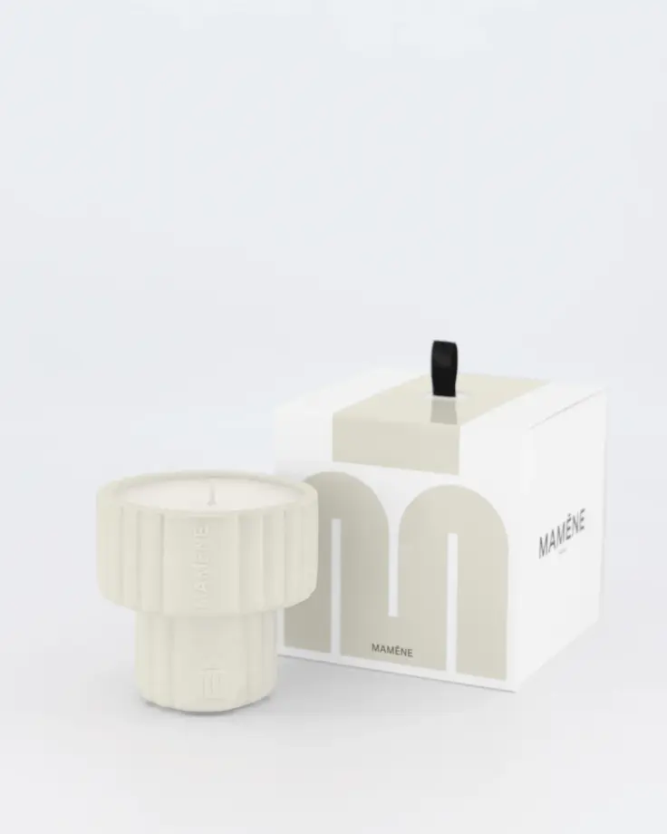 Bougie Podium Small Blanc Greige Nelson – Mamene