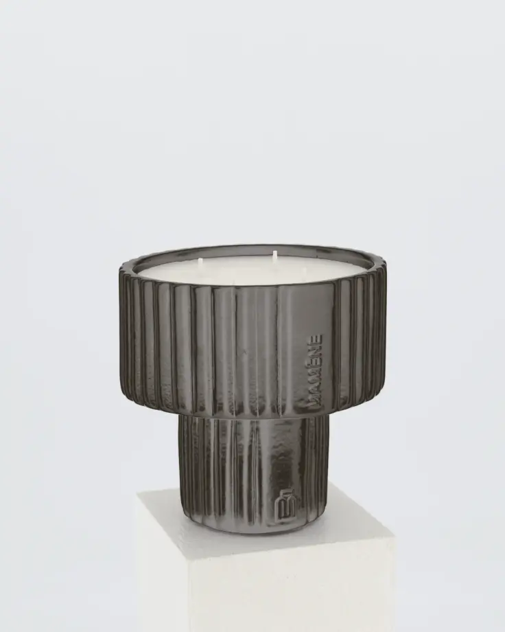 Bougie Podium Noir Métal Marcel &#8211; Mamene