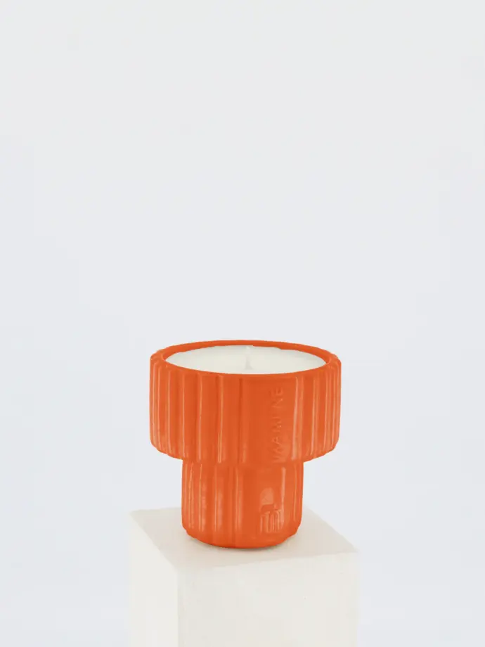 Bougie Podium Small Orange Corail Jeanne &#8211; Mamene
