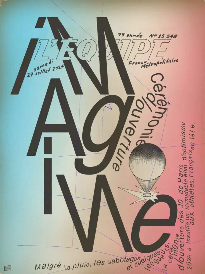 Affiche L&rsquo;Equipe Vintage JO France 2024 &#8211; Kubbick (Plakat)