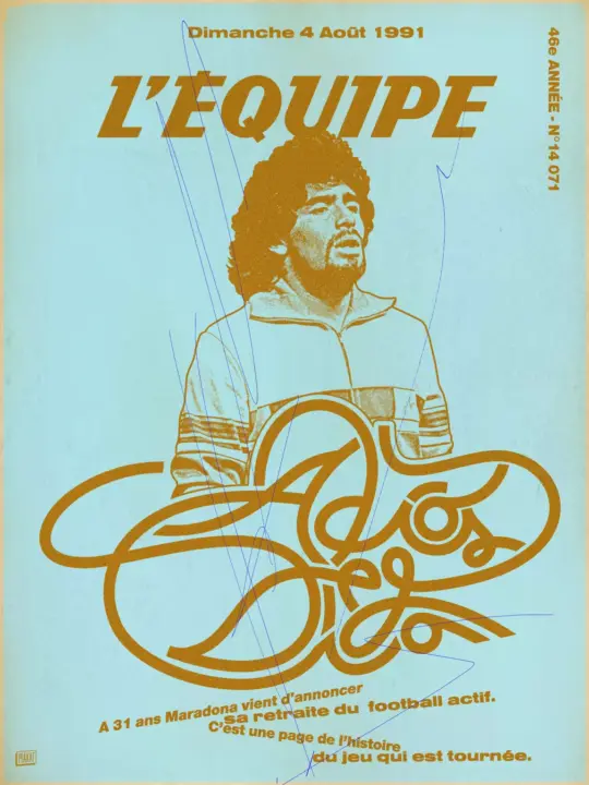 Affiche L&rsquo;Equipe Vintage Maradona &#8211; Kubbick (Plakat)