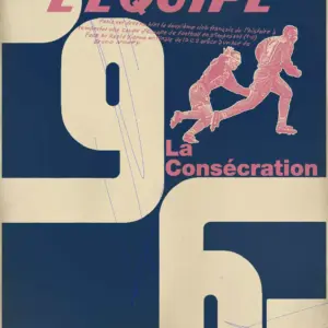 Plakat Affiche L'équipe Vintage PSG 96 bleu
