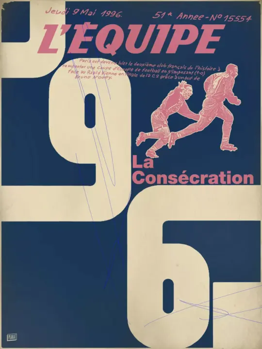Affiche L&rsquo;Equipe Vintage PSG 96 &#8211; Kubbick (Plakat)