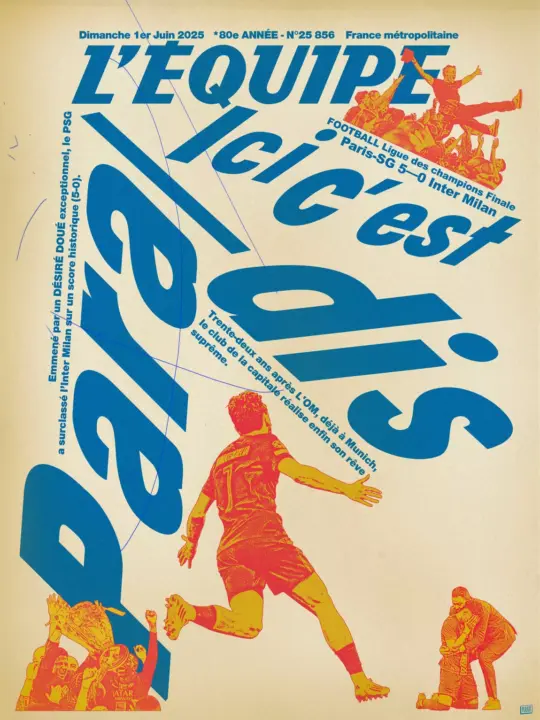 Affiche L&rsquo;Equipe PSG 2025 Ligue des Champions &#8211; Kubbick (Plakat)