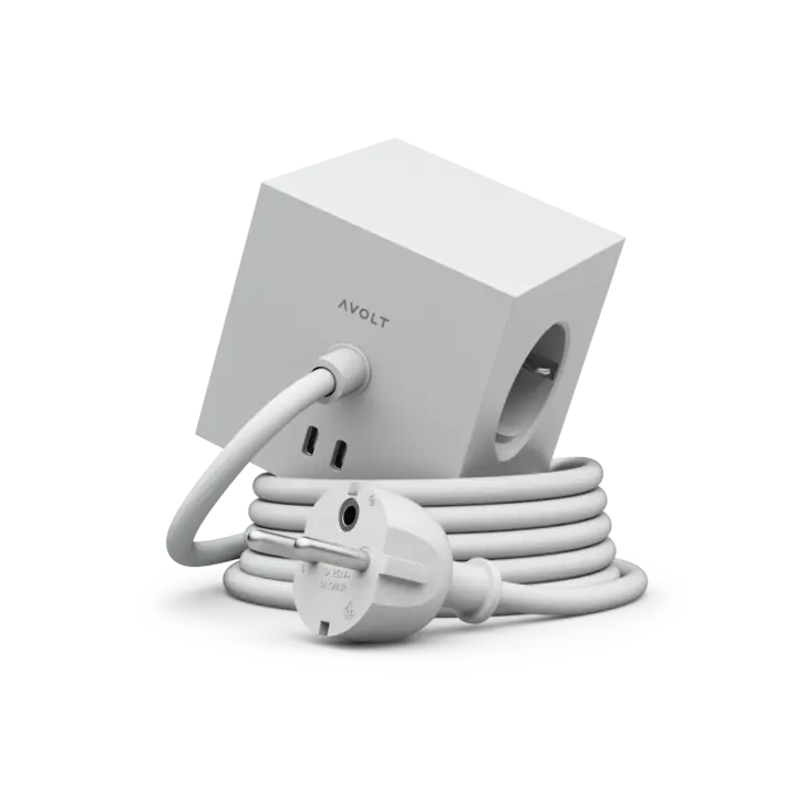 Multiprise avec Cable Square 1 Blanc 3m – AVOLT