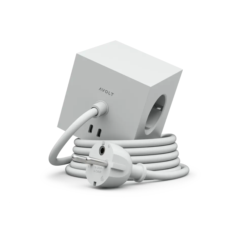 Multiprise avec Cable Square 1 Blanc 3m – AVOLT