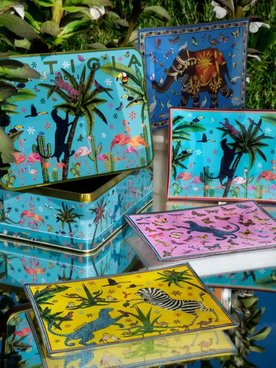 Coffret de 4 Plats en Verre « Jungle » – Ortigia Sicilia