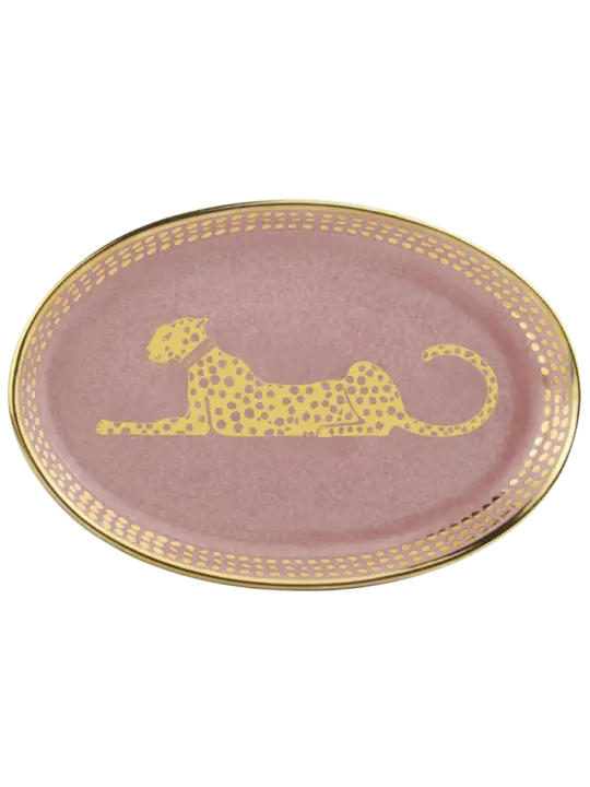 Plat Ovale en Verre « Pink Spotty »- Ortigia Sicilia