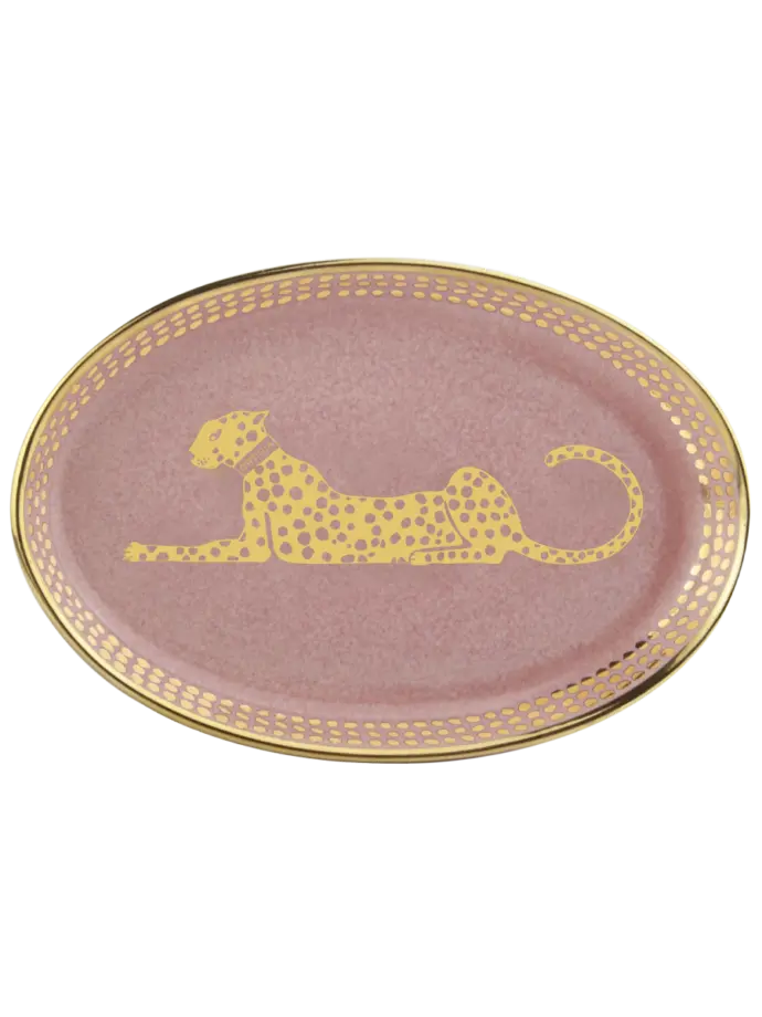 Plat Ovale en Verre « Pink Spotty »- Ortigia Sicilia