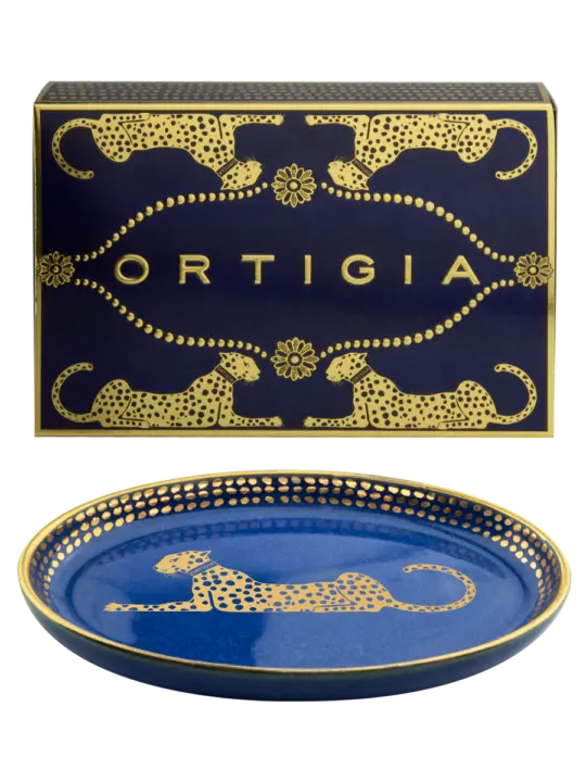 Plat Ovale en Verre « Blue Spotty »- Ortigia Sicilia