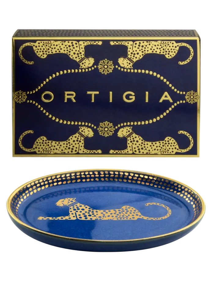 Plat Ovale en Verre « Blue Spotty »- Ortigia Sicilia
