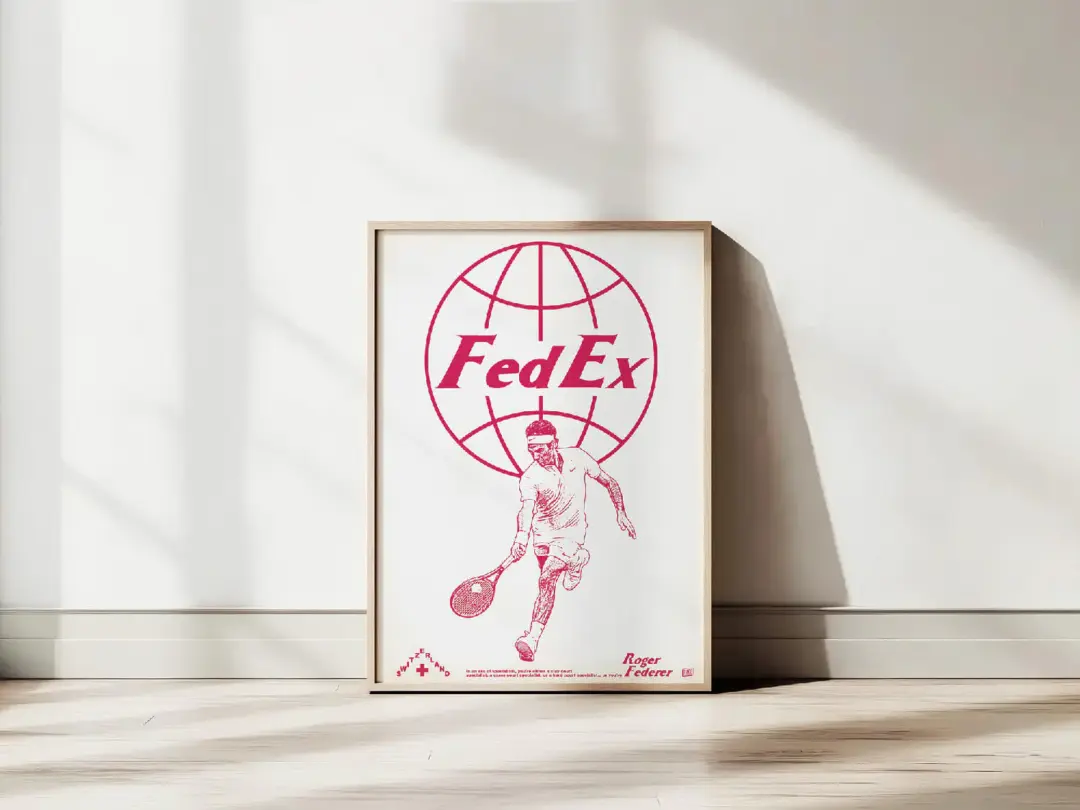Affiche L&rsquo;Equipe Fedex Federer 2 – Kubbick (Plakat)