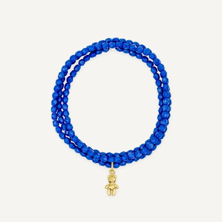 Bracelet 3 tours Bleu Majorelle Doudou Dédé Doré – Têtes Blondes
