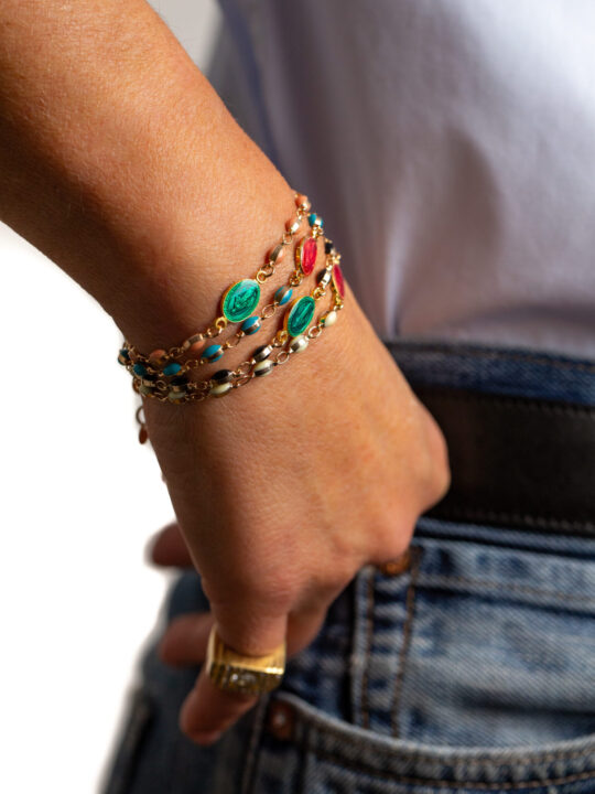 Bracelet Emaillé Santa Blanc – Luj Paris