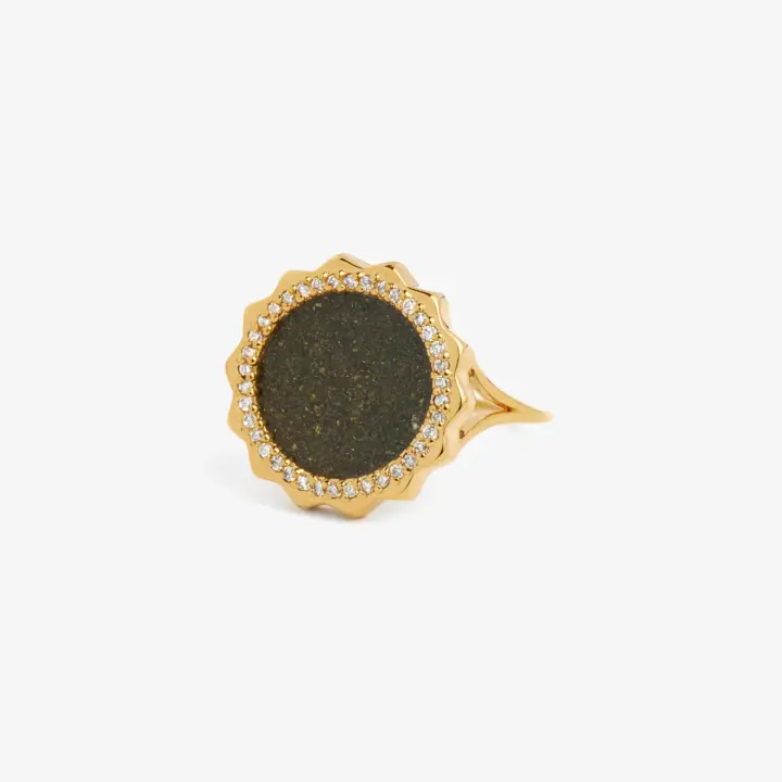 Bague Candor Ronde Pyrite Or – Leo Sedim