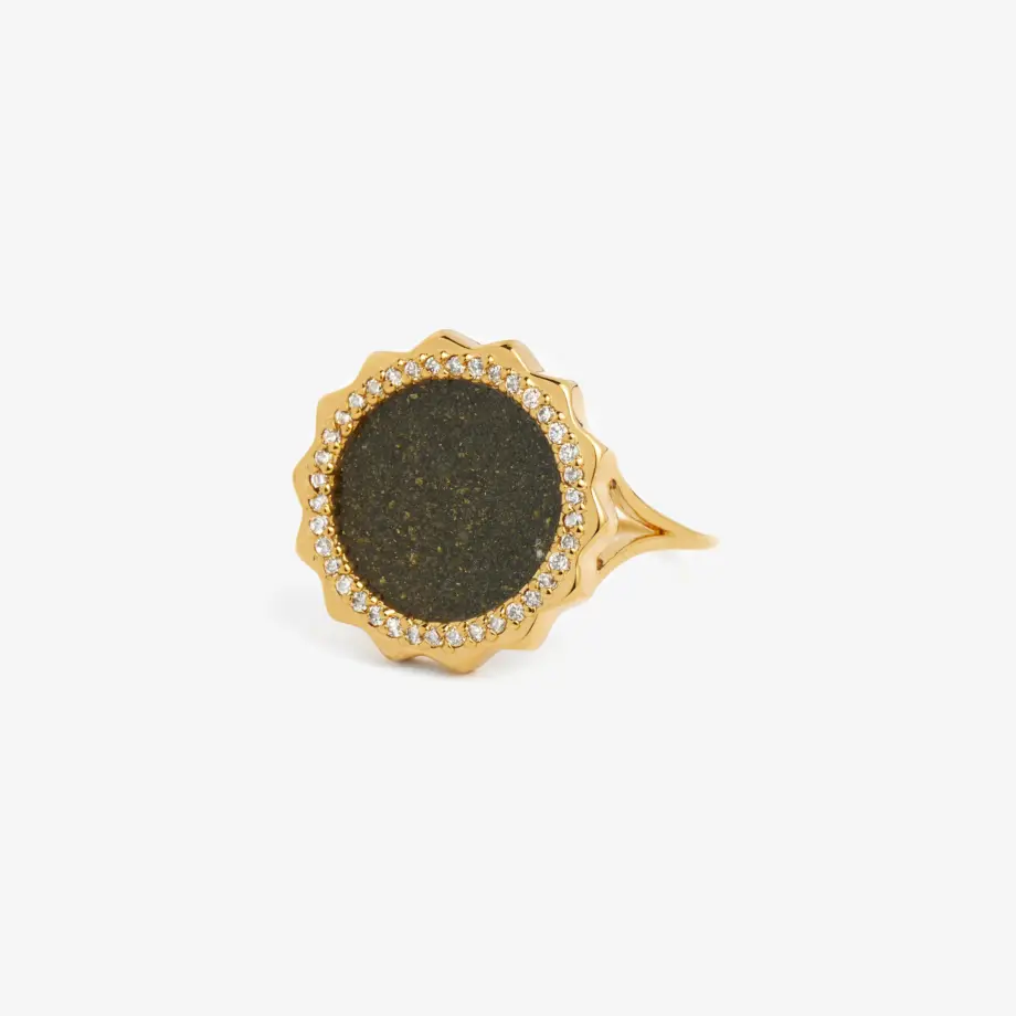 Bague Candor Ronde Pyrite Or – Leo Sedim