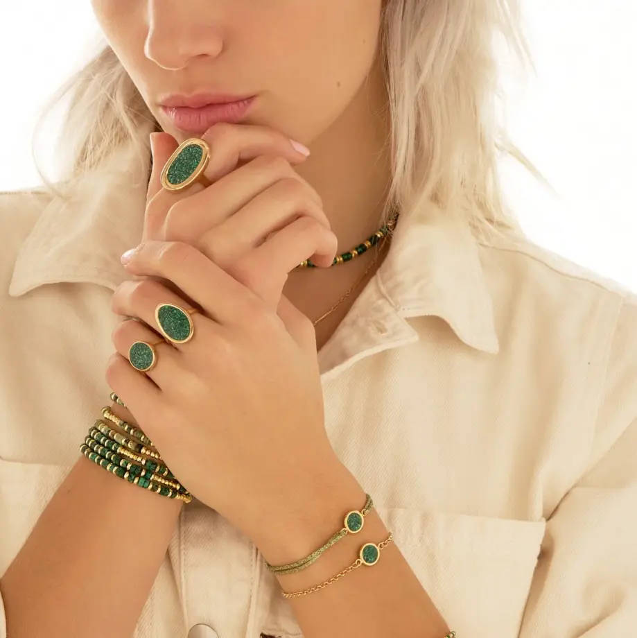 Bague Vitoria Jaspe Verte T54 – Léo Sedim