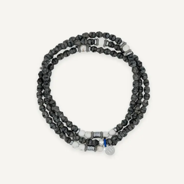 Bracelet Collier 3 tours Gentleman Silver Pepper Noir – Tête Blonde