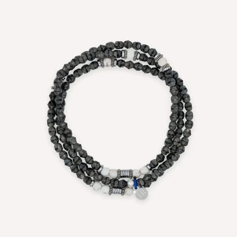 Bracelet Collier 3 tours Gentleman Silver Pepper Noir – Tête Blonde
