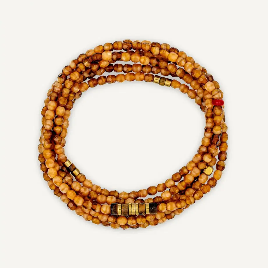 Collier Bracelet 6 Tours Joanna Caramel – Têtes Blondes