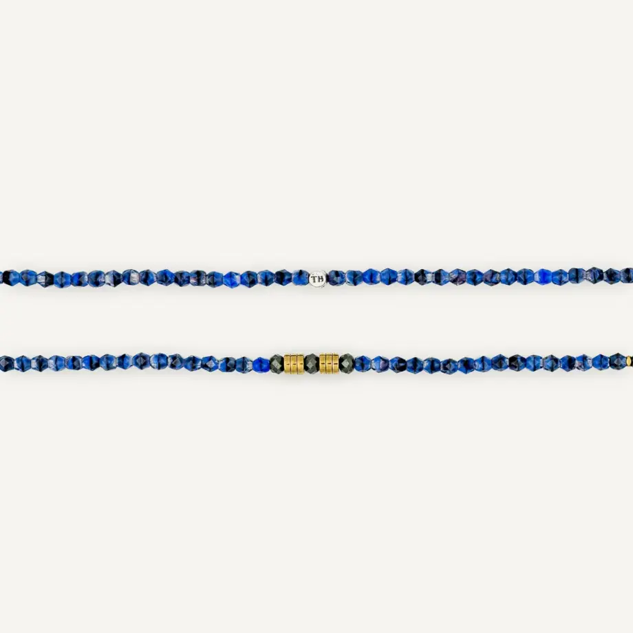 Collier Bracelet 6 Tours Gabrielle Denim Marbré – Têtes Blondes
