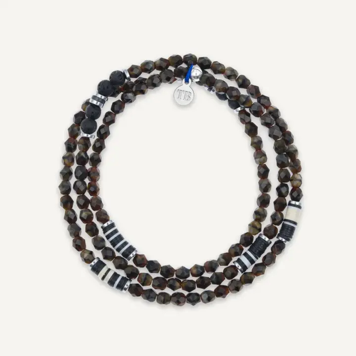 Bracelet Collier 3 tours Gentleman Brun – Tête Blonde