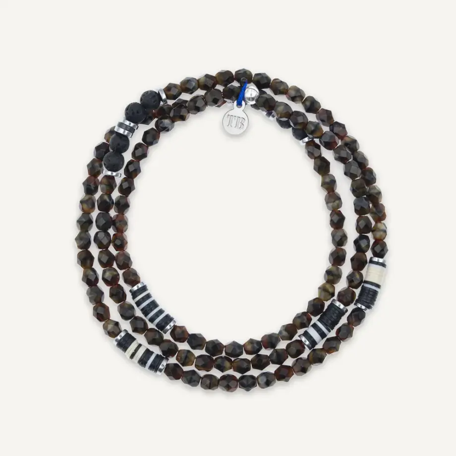 Bracelet Collier 3 tours Gentleman Brun – Tête Blonde