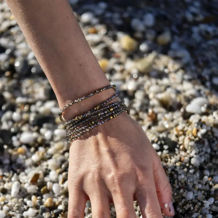 Collier Bracelet 6 Tours Lizbeth cristal – Têtes Blondes