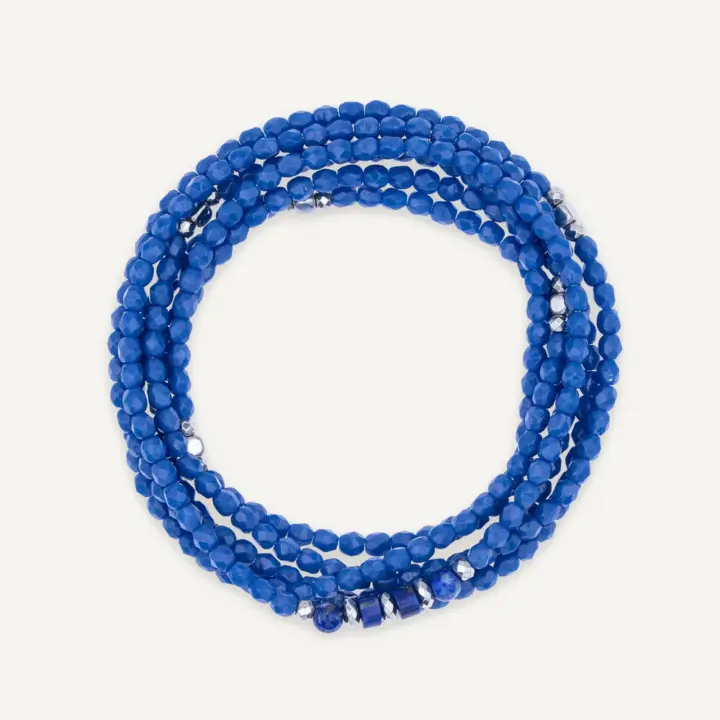 Collier Bracelet 6 Tours New Vero Bleu Majorelle – Têtes Blondes