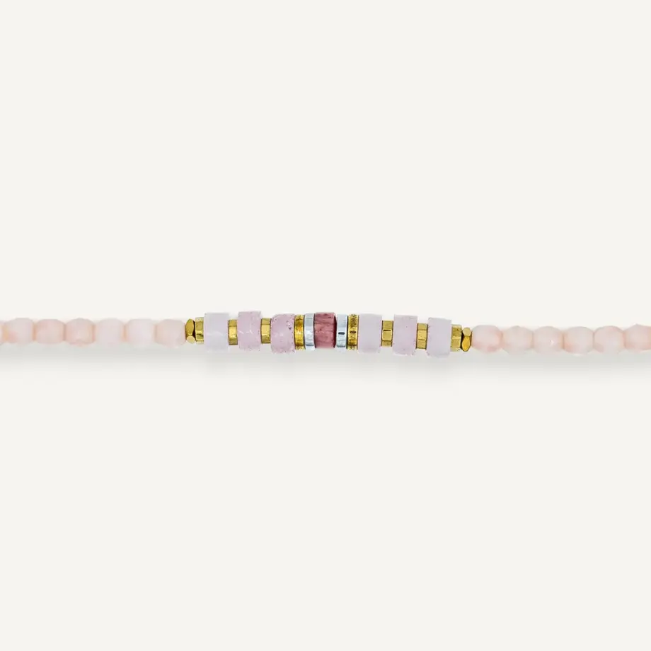 Collier Bracelet 6 Tours New Vir Rose Guimauve – Têtes Blondes