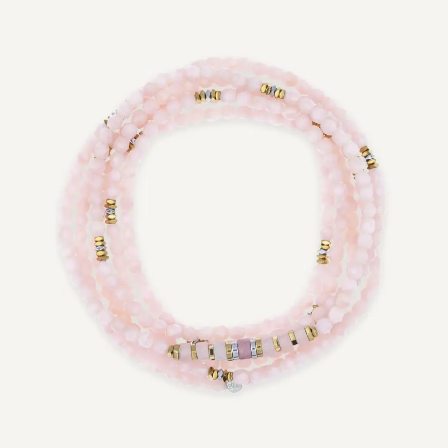 Collier Bracelet 6 Tours New Vir Rose Guimauve – Têtes Blondes