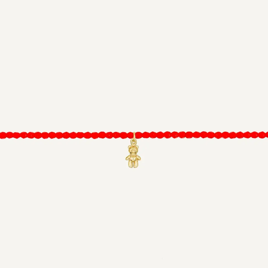 Bracelet 3 tours Rouge Doudou Dédé Doré – Têtes Blondes