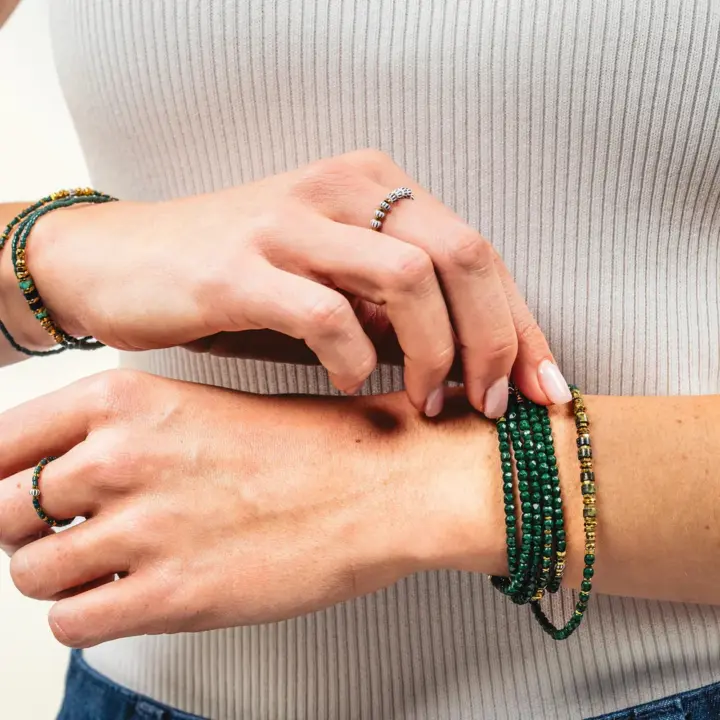 Bracelet 6 tours Blondie Dark Green – Têtes Blondes