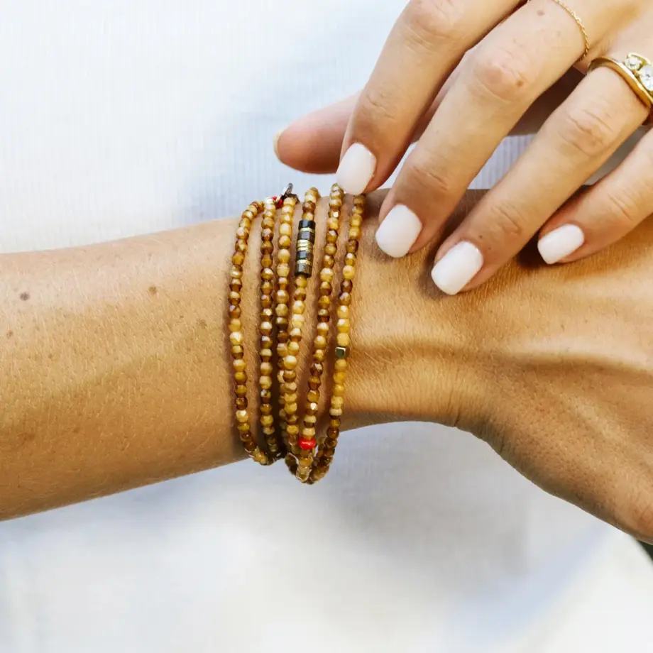 Collier Bracelet 6 Tours Joanna Caramel – Têtes Blondes