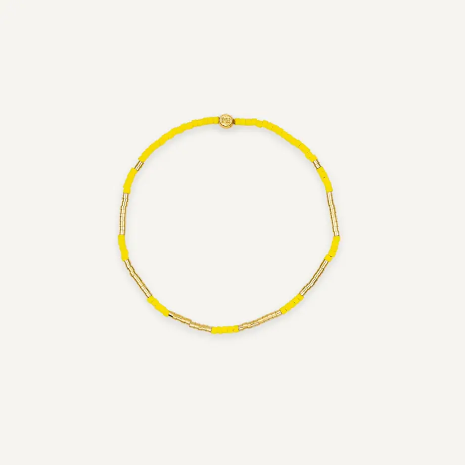 Bracelet 1 Tours Emma Jaune – Têtes Blondes