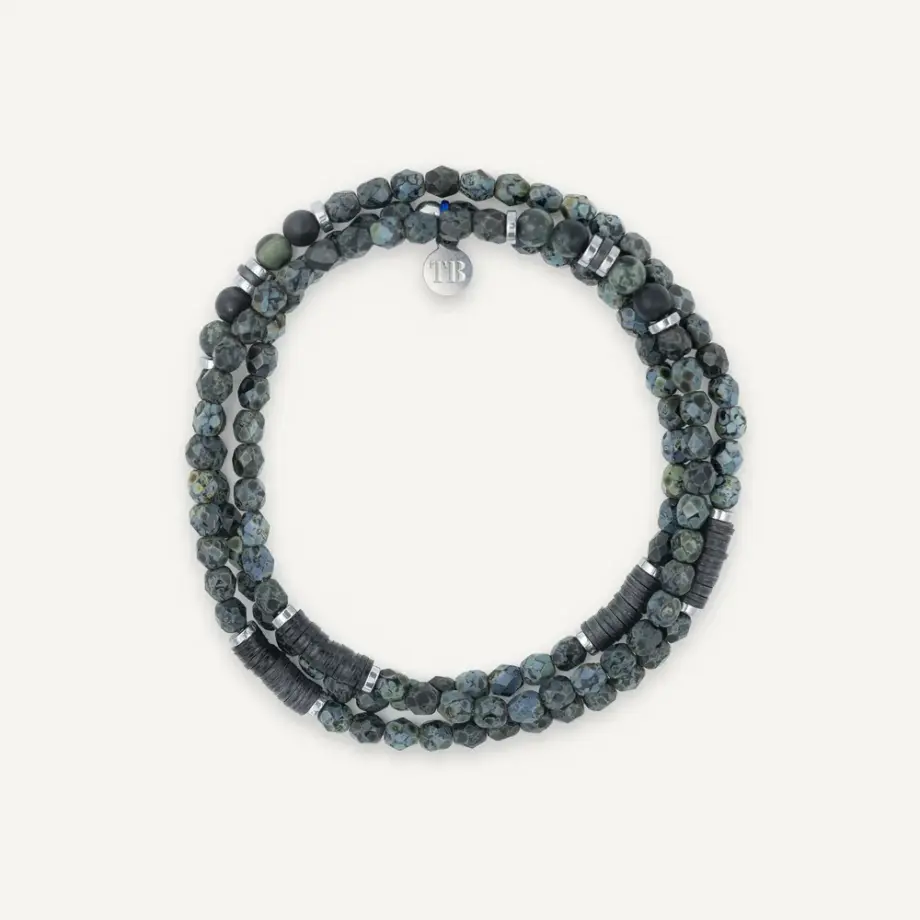 Bracelet Collier 3 tours Gentleman Noir Rock – Tête Blonde