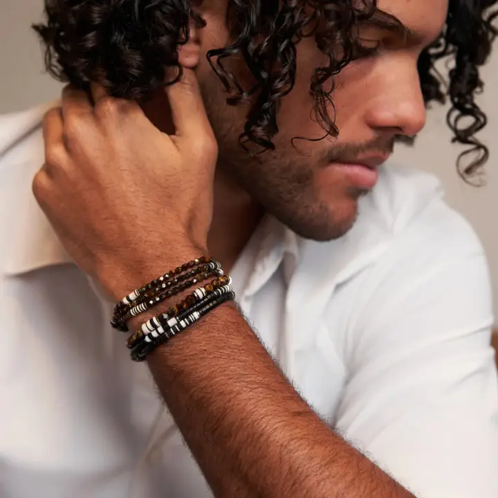 Bracelet Collier 3 tours Gentleman Brun – Tête Blonde