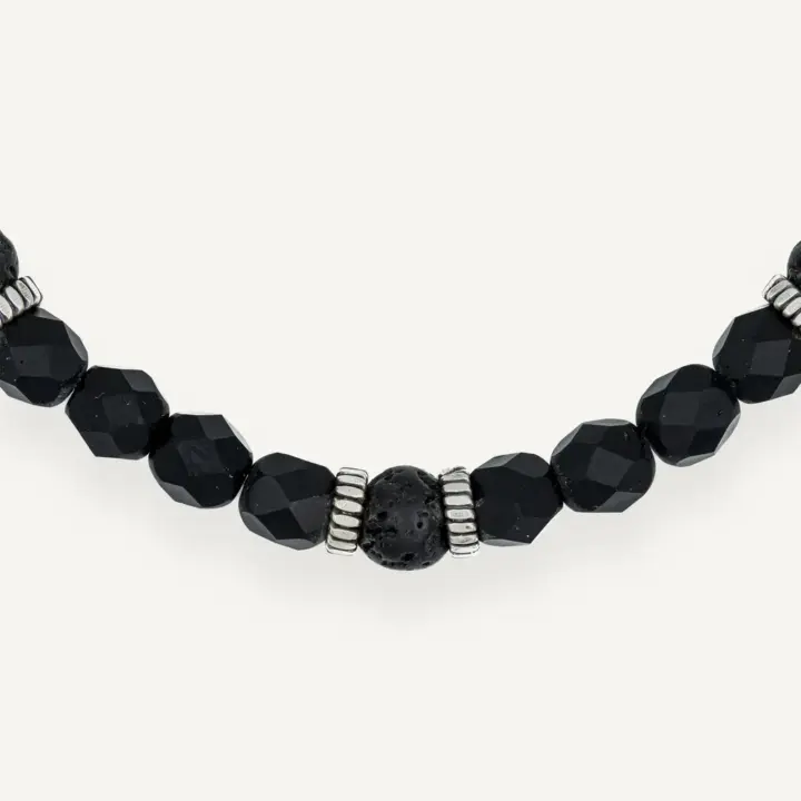 Bracelet 1 tour Gentleman XL Noir Mat – Tête Blonde
