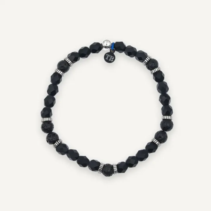 Bracelet 1 tour Gentleman XL Noir Mat – Tête Blonde