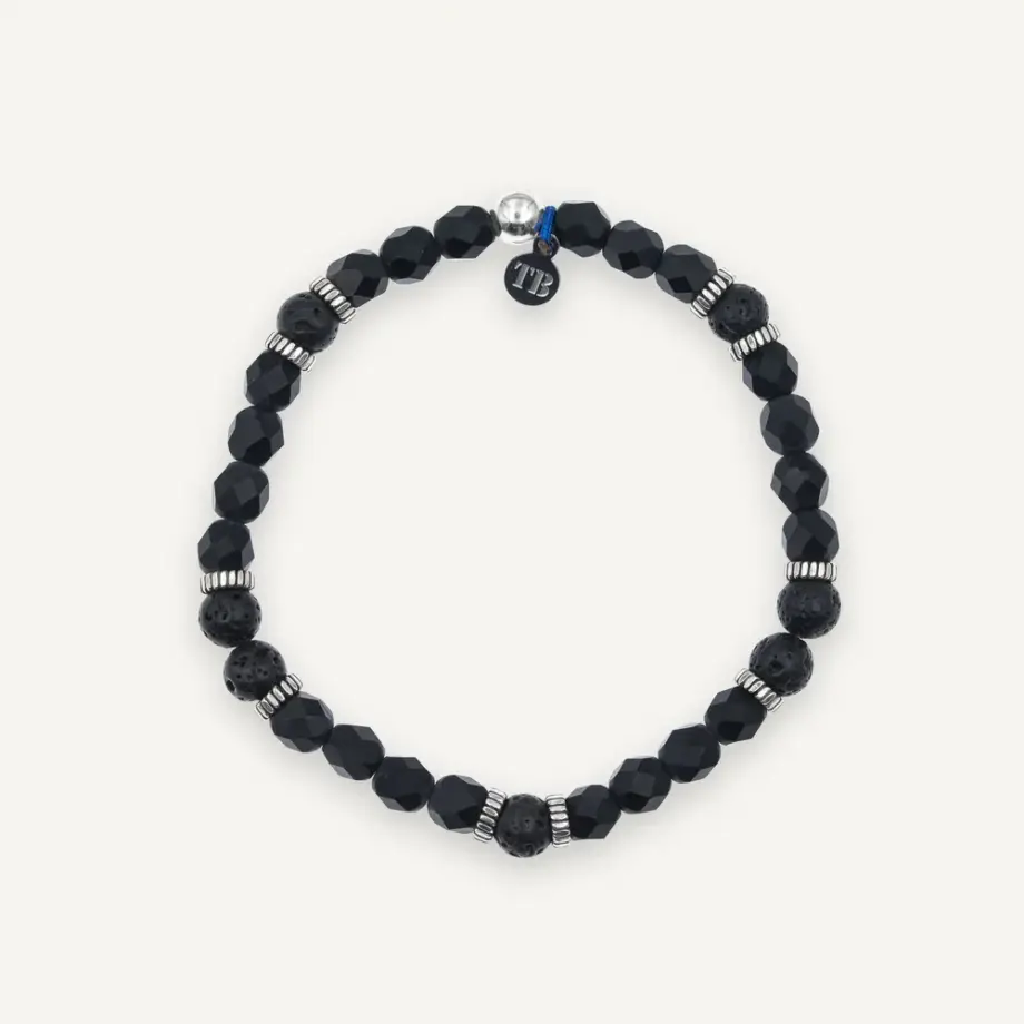Bracelet 1 tour Gentleman XL Noir Mat – Tête Blonde