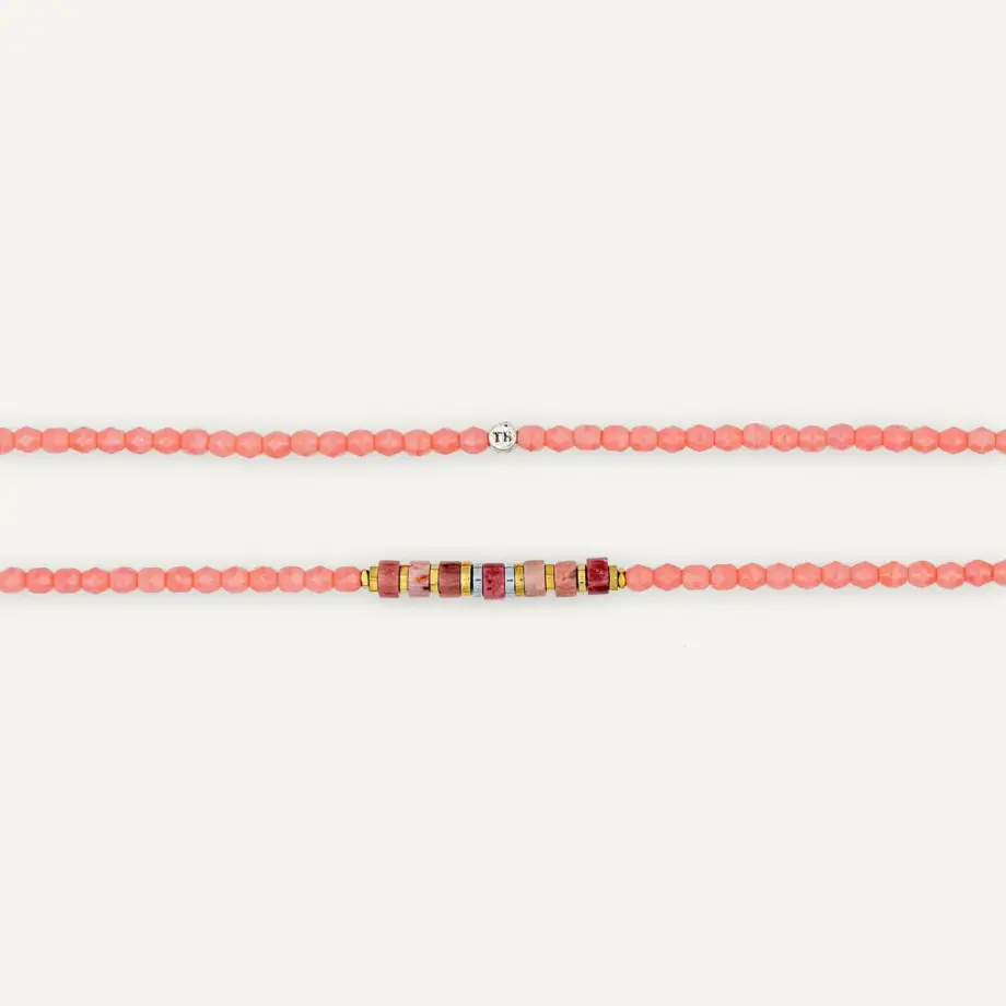 Collier Bracelet 6 Tours New Vir Rose Poudré – Têtes Blondes