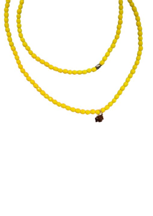 Bracelet 3 tours Jaune Néon Trèfles Doré – Têtes Blondes
